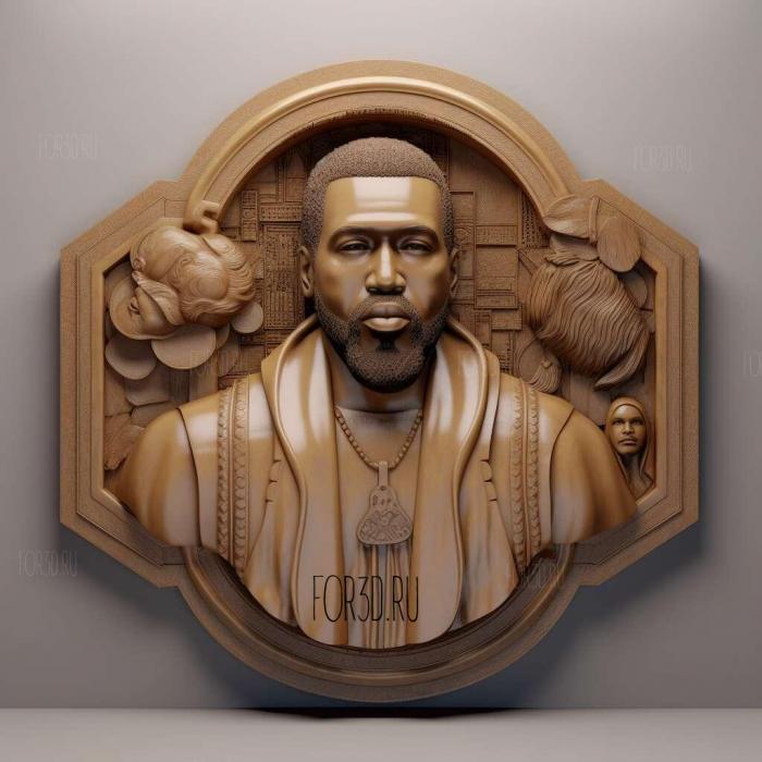 Kanye West 1 stl model for CNC